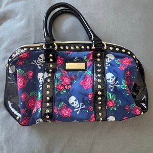 Betsey Johnson Skulls & Roses Weekender Duffle Bag